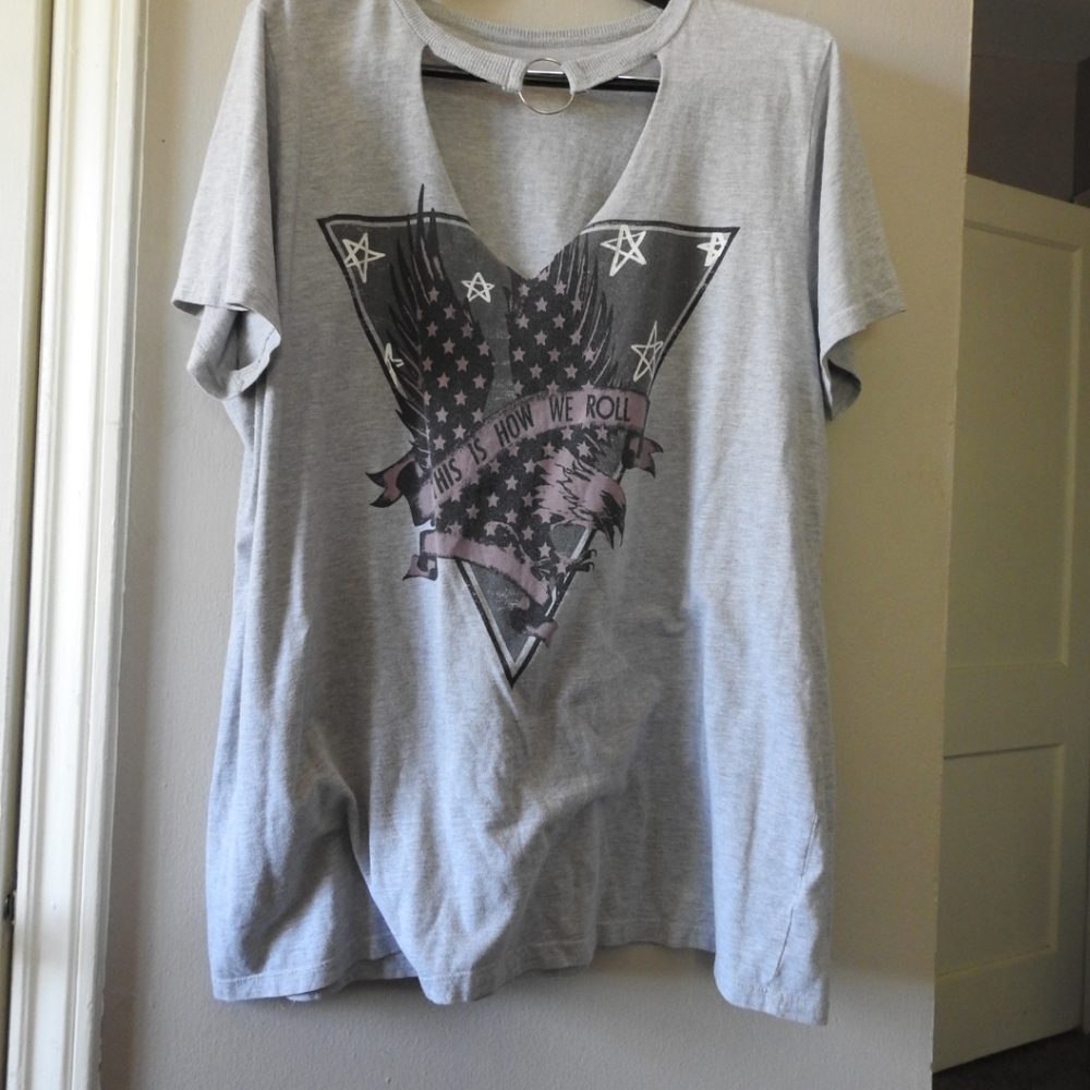 Gray rock and roll t-shirt